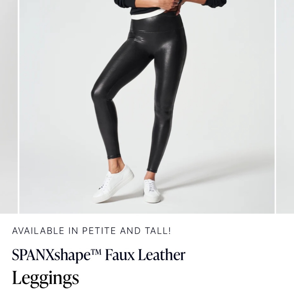 Faux Leather Leggings by SPANX size small